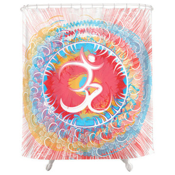 Rustic Om Positive Vibes Shower Curtain