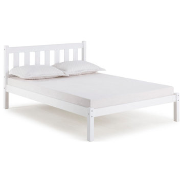 Poppy Full Wood Platform Bed, White