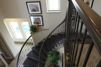 Inspiration for a transitional staircase remodel in Houston