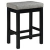 1 Drawer Counter Height Table With Backless Stools,Set Of 4, Black And Gray