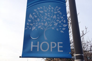 Banners for the center designed for the Tree of Hope
