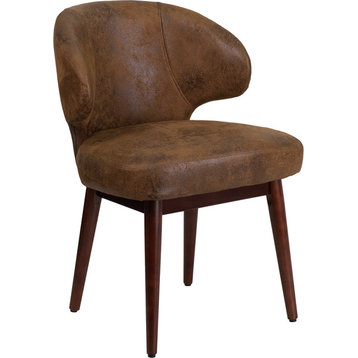 Flash Furniture Comfort Back Series Microfiber Chair, Walnut Legs - BT-5-BOM-GG