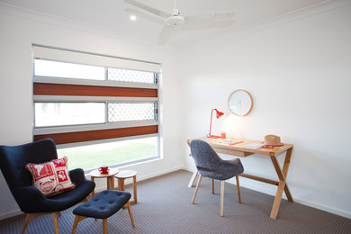 Photo of a beach style home office in Brisbane.
