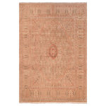 Bareens Designer Rugs - Antique Vegetable Dyed Tajdar Dwayne Tan/Tan Wool Rug - 8'0'' x 9'4'' - Designed with mesmerizing intricacy and gorgeous color palette, this hand-knotted masterpiece demonstrates the beauty and electrifying thrill of Pak Persian art. These meticulously hand-knotted Pak-Persian rug is made with pure wool and features breathtaking traditional, transitional, and tribal designs in bold luxurious color pallets. Known for their intricate designs these rugs are a reproduction of Persian rugs, made in Pakistan with unique Mughal designs. Made by master weavers using the same Persian texture, design and dying technique, we wanted to produce the most significant manifestation of Persian art, life, and culture. This rug is most famous for its exceptional quality, incredible designs, patterns, and vibrant rich color. Pak-Persian rugs made with Persian weave with high knot counts, which enables the high intricacy and detail found in the patterns are also referred to as "State of art", each color adds a rich beautiful detail in the artwork of this rug. The design, color, and beautiful chromatic composition with a vibrant sheen with intricate designs, exude beauty, elegance, and quality make this rug a masterpiece of its own.