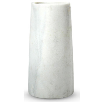 Serene Spaces Living Decorative White Marble Vase, Large