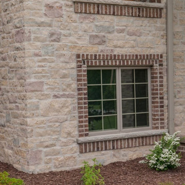 Bellevue Buff Natural Thin Stone Veneer Exterior