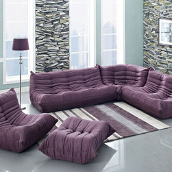 Waverunner Purple Sectional Sofa Set - Living Room Furniture Sets