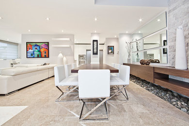 Example of a minimalist dining room design in Miami