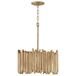 HInkley - Hinkley Roca Large Convertible Pendant, Burnished Gold - Gleaming with both natural and glam influences, Roca makes a dramatic statement. Part of the Lisa McDennon Collection, this dazzling design stands apart with its striking sculptural silhouette. Roca radiates an edgy organic elegance with handmade, hand-painted square rods in Burnished Gold.