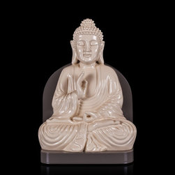Ivory Tranquil Resin Buddha Bookend - Bookends