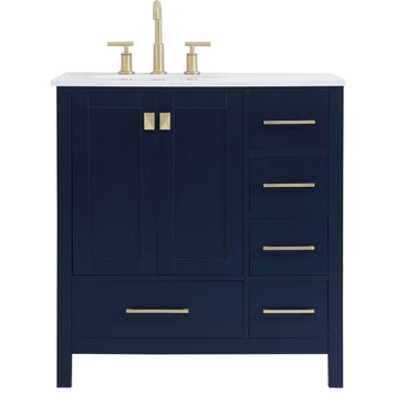 Elegant Irene 32" Single Bathroom Vanity VF18832BL - Blue