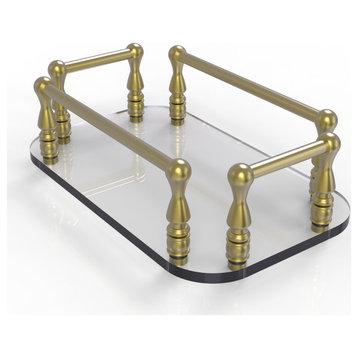 Vanity Top Glass Guest Towel Tray, Satin Brass