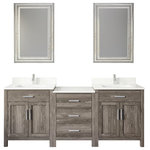 Art Bathe - Kali 84" Double Bathroom Vanity With Power Bar and Drawer Organizer, French Gray - The vanity is a blend of both contemporary and classical pattern, constructed to highlight the premium solid wood material that shines through for an aesthetic finish. The vanity is built for the present-day bathroom needs with its removable organizers that gives you ample storage space to its built-in power outlet to provide power to various electric devices.