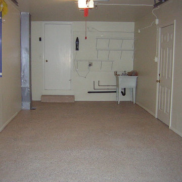 Concrete Garage Floor Painted Beige in Galloway, NJ