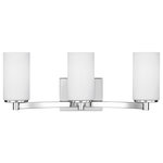 Sea Gull Lighting - Sea Gull Lighting 4439103-05 Hettinger - 100W Three Light Bath Vanity - The Hettinger lighting collection by Sea Gull LighHettinger 100W Three Chrome Etched/White  *UL Approved: YES Energy Star Qualified: n/a ADA Certified: n/a  *Number of Lights: Lamp: 3-*Wattage:100w A19 Medium Base bulb(s) *Bulb Included:No *Bulb Type:A19 Medium Base *Finish Type:Chrome