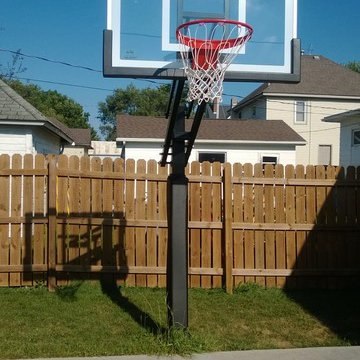 Brian M's Pro Dunk Silver Basketball System on a 25x30 in Lewiston, MN