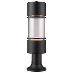 Z-Lite - Luminata 1 Light Post Light or Accessories, Black - Clean contemporary styling with a traditional look make these fixtures well suited for any home.  Today's contemporary homes, as well as homes of the crafstmen style, are particularily well suited.  These aluminum fixtures are available in black, outdoor rubbed bronze and brushed nickel aluminum with clear glass.  Please note:  LED lights are not dimmable.