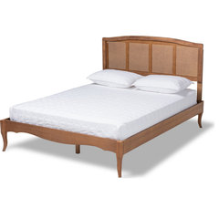 Jess Walnut Brown Platform Bed Midcentury Platform Beds by