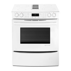 Jenn-Air 30" Slide-in Electric Downdraft Range, Frost White | JES9800CAF - Gas Ranges And Electric Ranges