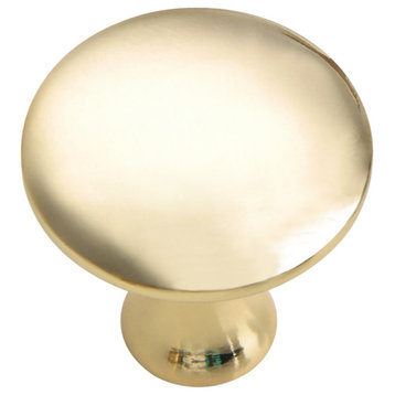 Utopia Alley Charlton Cabinet Knob, 1.2" Diameter, Polished Gold, 25 Pack