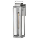 Hinkley - Sag Harbor 1-Light Outdoor Light In Antique Brushed Aluminum - Sag Harbor unites updated elements with time-tested details. A simple, clean cage in a Burnished Bronze, Antique Brushed Aluminum or Black with Burnished Bronze accent finish anchors to forge an unforgettable look and combines with clear glass panels to create a beacon of enduring style.  This light requires 1 , 100W Watt Bulbs (Not Included) UL Certified.