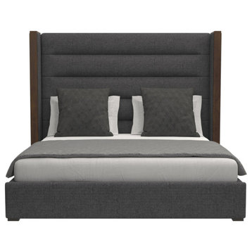 Nativa Interiors Irenne Horizontal Channel Bed, Charcoal, Queen, Medium 67"