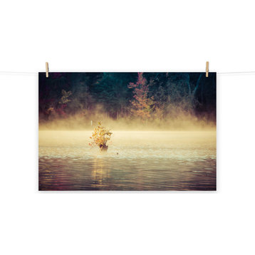 Golden Mist on Waples Pond Landscape Photo Unframed Wall Art Print, 24" X 36"