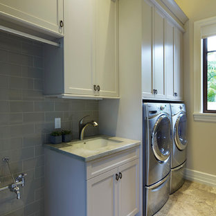 Design ideas for a mediterranean utility room in Miami.