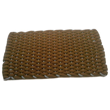 20"x34" Rockport Rope Mat, Brown With Gray Insert
