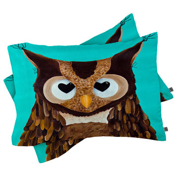 Deny Designs Mandy Hazell Owl Love You Pillow Shams, King