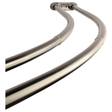 ARISTA Dual Curved Shower Rod, Satin Nickel