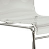 LeisureMod Lima Lucite Acrylic Dining Side Chairs, Clear