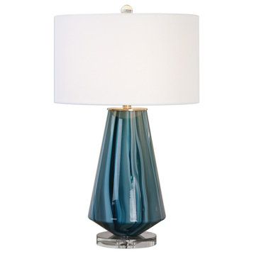 Pescara Teal-Gray Glass Lamp