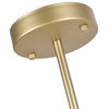 8-Light Glass Globe Linear Chandelier, Gold