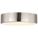 Z-Lite - Harley Four Light Flush Mount, Brushed Nickel - Take a page from casual style by illuminating a modern space with the Harley flushmount metal drum ceiling light. This four-light ceiling light offers plenty of lighting in a kitchen dining area or main living space maintaining an easy style. With a sleek brushed nickel finish steel shade it's versatile and dynamic.