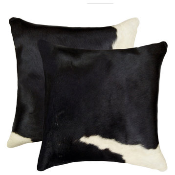 HomeRoots 18" x 18" x 5" Black And White Pillow 2-Pack