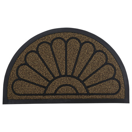 Superio Half Round Non-Slip Natural Sunburst Coir Doormat, 18”x 30”., Natural