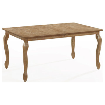 Birdsong French Country Wooden Expandable Dining Table, Natural Brown