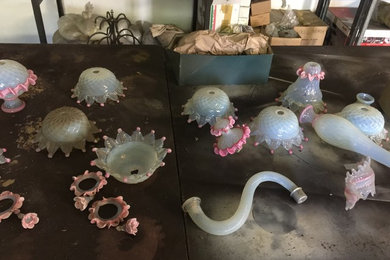 Restauration de lustre en verre soufflé de Murano