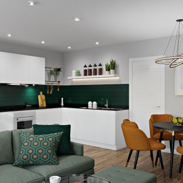 Before&After of the Apartment in London in Modern Style