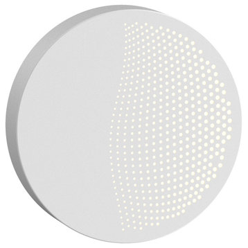 Dotwave Small Round LED Sconce, Textured White