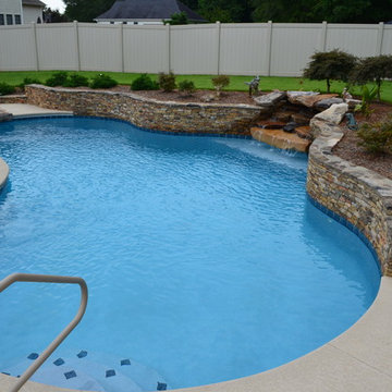 Custom Gunite Kidney pool with waterfall