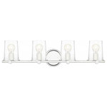 Designers Fountain - Designers Fountain 95804-CH Matteson - Four Light Bath Bar - Warranty: 1 Year  Shade Included: Yes  Dimable: YesMatteson Four Light Bath Bar Chrome Clear Seedy GlassUL: Suitable for damp locations, *Energy Star Qualified: n/a  *ADA Certified: n/a  *Number of Lights: Lamp: 4-*Wattage:60w Medium Base bulb(s) *Bulb Included:No *Bulb Type:Medium Base *Finish Type:Chrome
