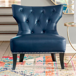 Mabry Outdoor Club Chair Textured Navy - Living Room Chairs