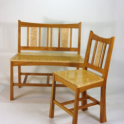 irdseye Maple Counter Height Dining Chairs and Bench - Bar Stools And Counter Stools