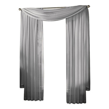 Sheer Voile Window Drape, Silver-Gray