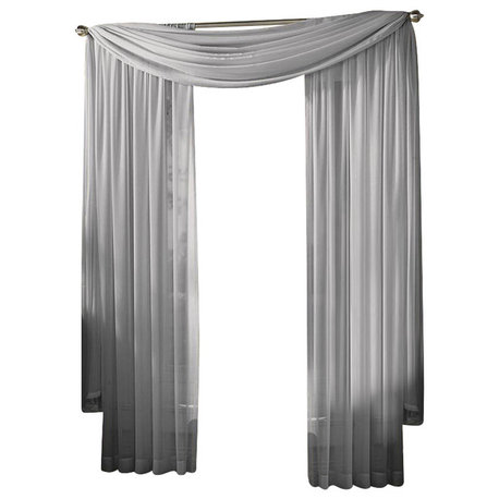 Sheer Voile Window Drape, Silver-Gray