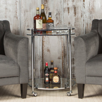 VERANDA ROUND CART CHROME / CLEAR GLASS 71006