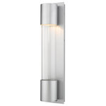 Z-lite - Z-Lite 575M-SL-LED One Light Outdoor Wall Sconce Striate Silver - Complement sleek, modern style with this medium wall sconce in silver. A clear optic glass cylinder draws attention and creates a compelling silhouette, while delivering lovely lighting.