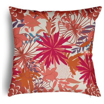 Jumble Floral Accent Pillow With Removable Insert, Seed, 18"x18"